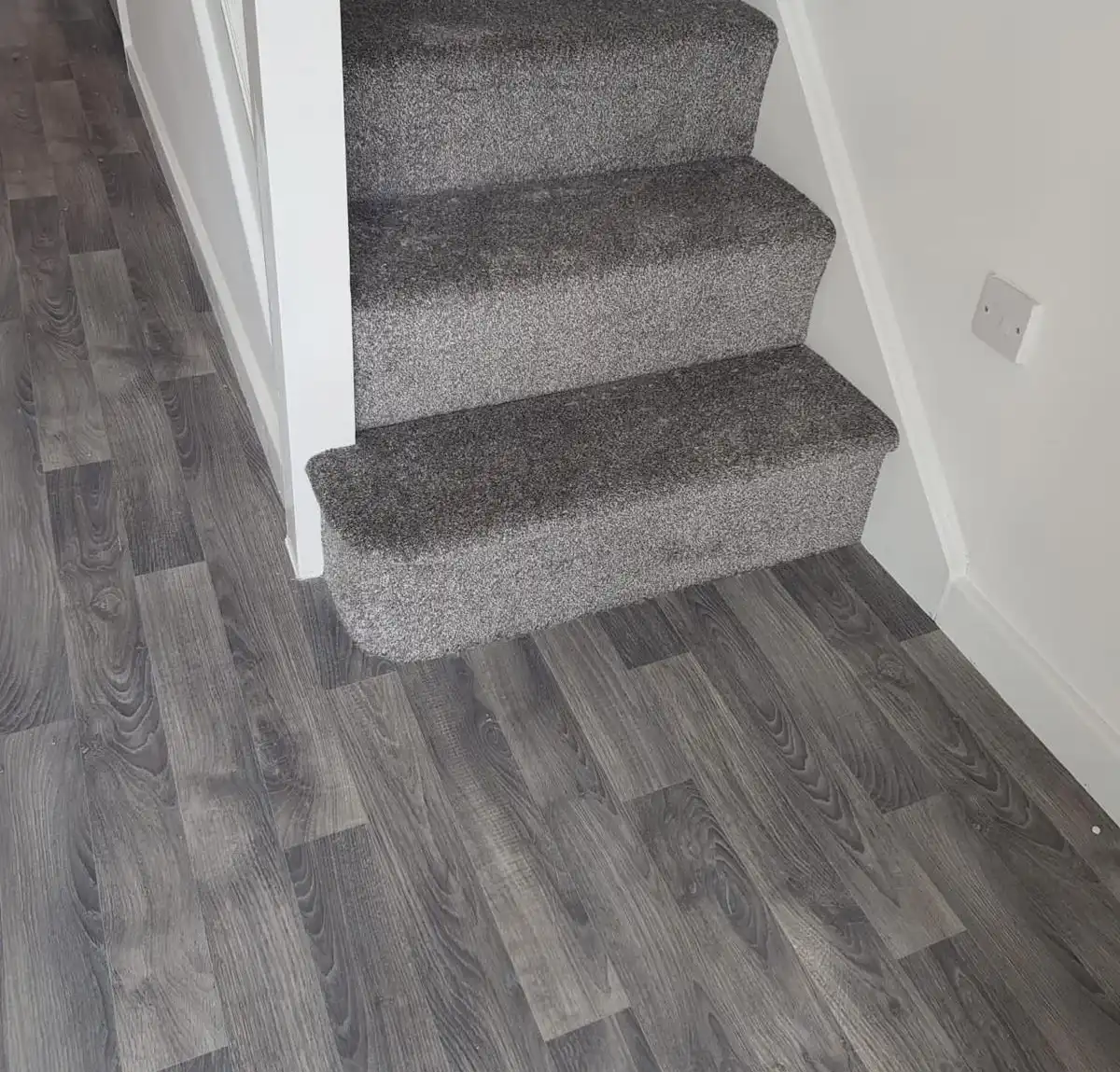 Carpet and flooring on stairs and hallway