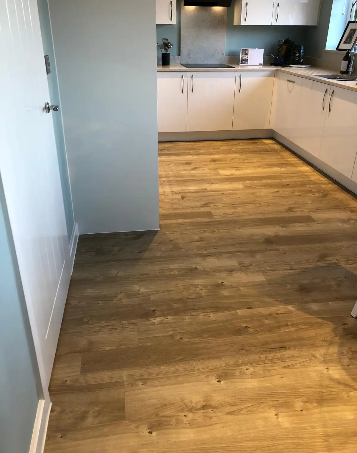 Laminate flooring in kitchen
